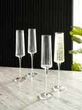 Clear Collins champagne flutes set of 4 (British brand)
