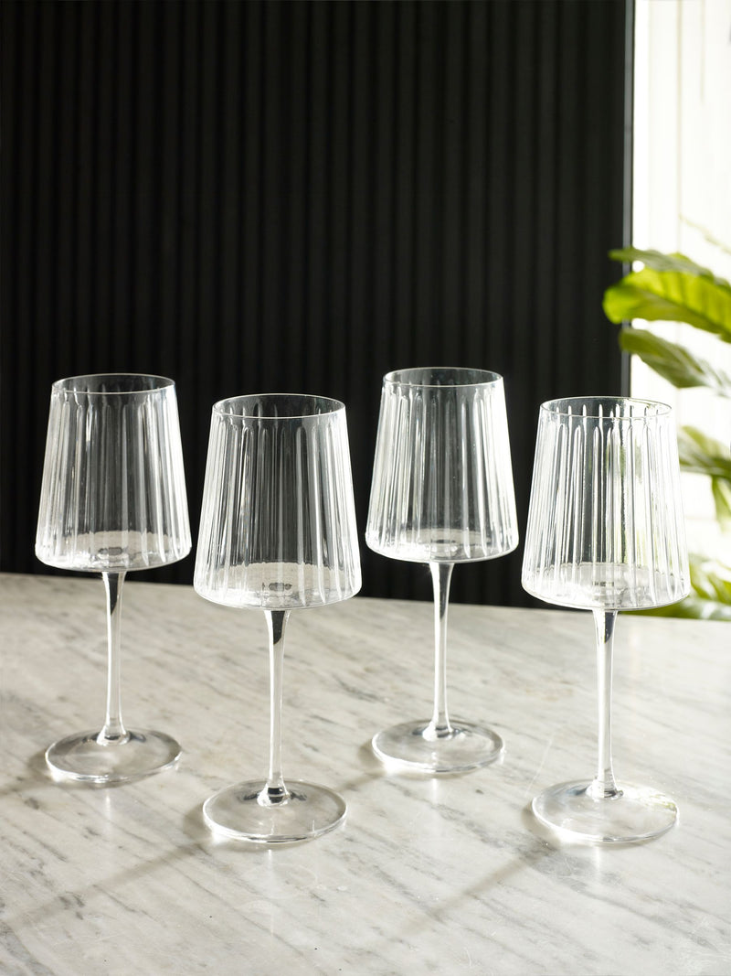 Clear Collins wine glasses set of 4 with 22.5cm height (British brand)