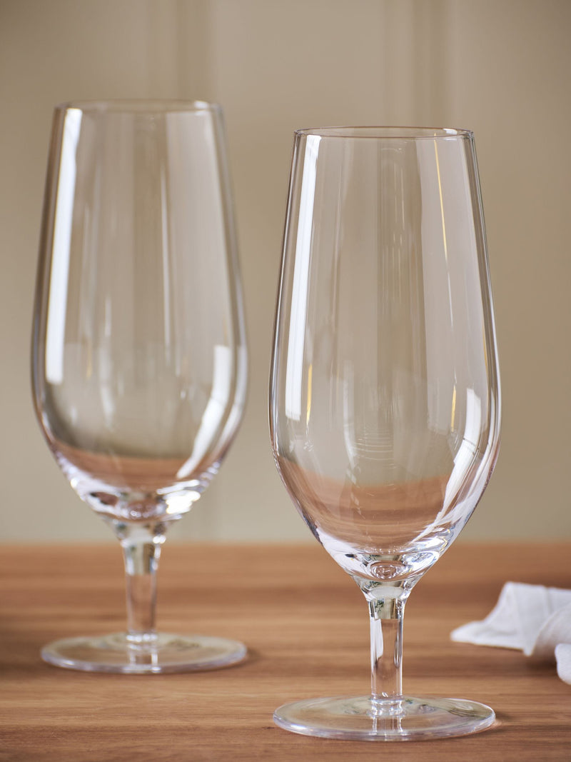 Set of 4 Clear Nova Footed Pint Beer Glasses