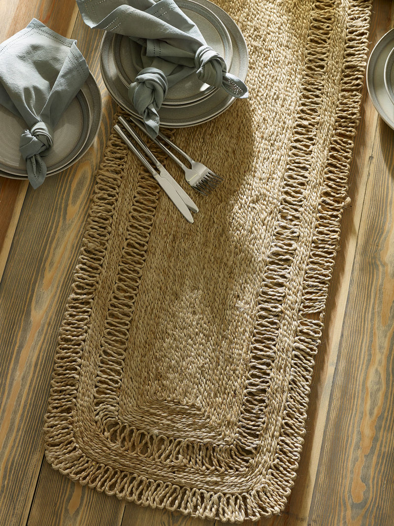 Natural jute kitchen table runner 110cm x 40cm, imported from the UK