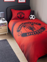 Next Manchester United Red 100% Cotton Duvet Cover and Pillowcase Set- Buy online at McGrocer