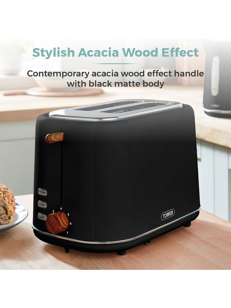 Tower Black Scandi 2 Slice Toaster (British brand)
