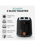Tower Black Scandi 2 Slice Toaster (British brand)