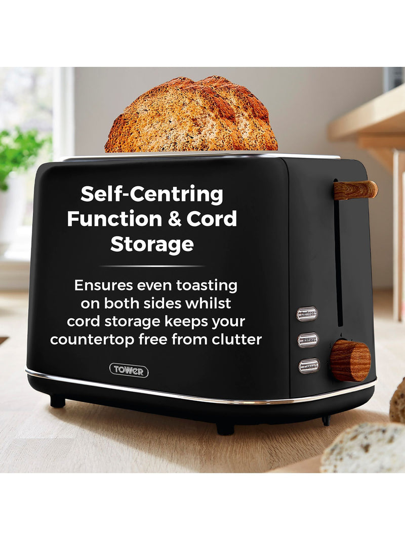 Tower Black Scandi 2 Slice Toaster (British brand)