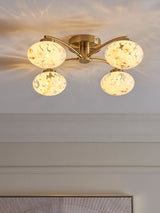 Next Brass Confetti Glass 4 Light Flush Ceiling Light 50cm- Buy online at McGrocer