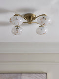 Brass Confetti Glass flush ceiling light 50cm, UK version