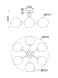 Jackson 6-light flush ceiling light 60cm - British product