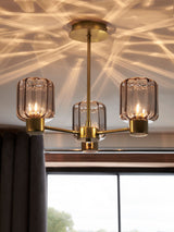 Next Jensen 3-Light Brass Flush Ceiling Light- Buy online at McGrocer