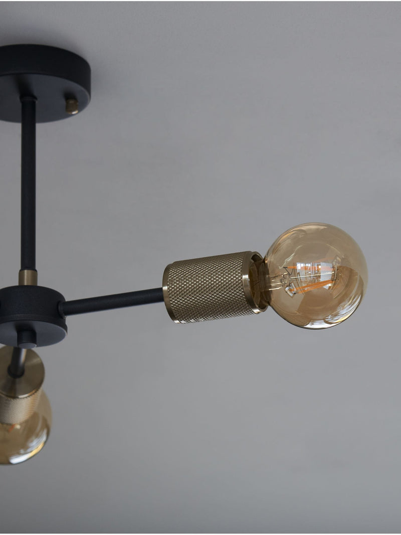 Black Houston flush fitting ceiling light 56.5cm diameter (British brand)
