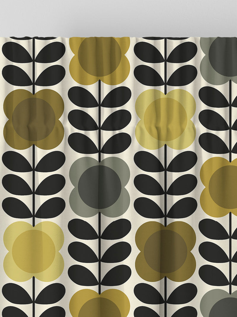 Orla Kiely Spot Flower curtains yellow grey made to measure, UK version