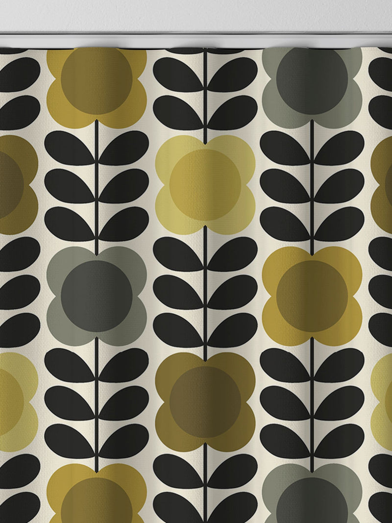 Orla Kiely Spot Flower curtains yellow grey made to measure, UK version