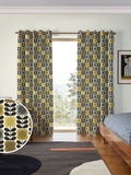 Orla Kiely Spot Flower curtains yellow grey made to measure, UK version