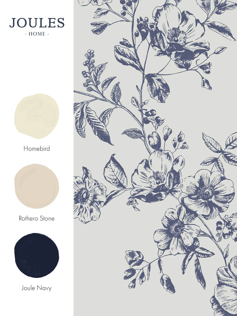 Joules cream honey floral wallpaper sample, imported from the UK