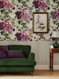 Joules floral wallpaper sample cream pink fuchsia, UK version