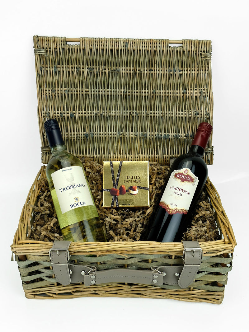 Le Bon Vin wine hamper with truffles 2x 750ml 100g, UK version