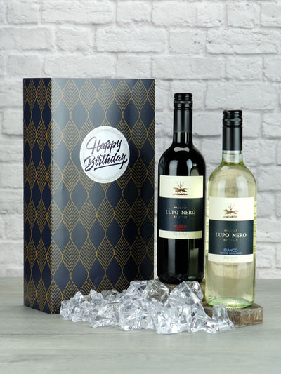 Next Le Bon Vin Gratulerer med Dagen Italiensk Rød & Hvit Vin Duo Gaveeske 2x 750ml- Kjøp online hos McGrocer