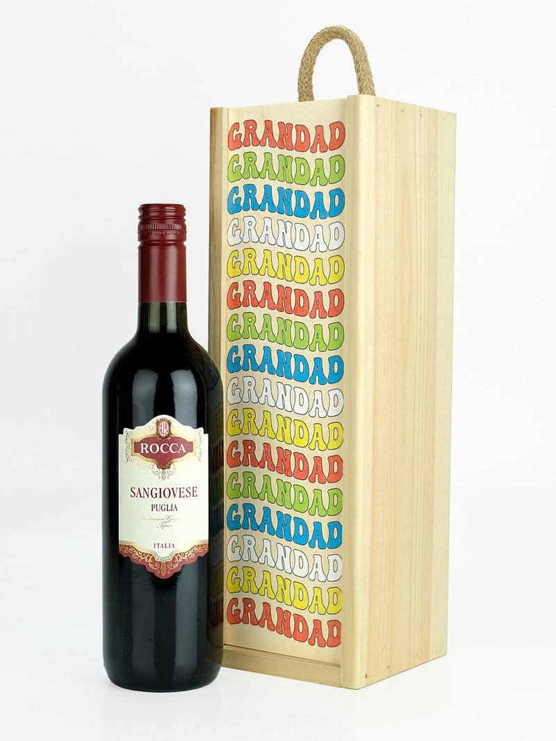 Le Bon Vin Sangiovese red wine wooden boxed gift 750ml bottle, UK version
