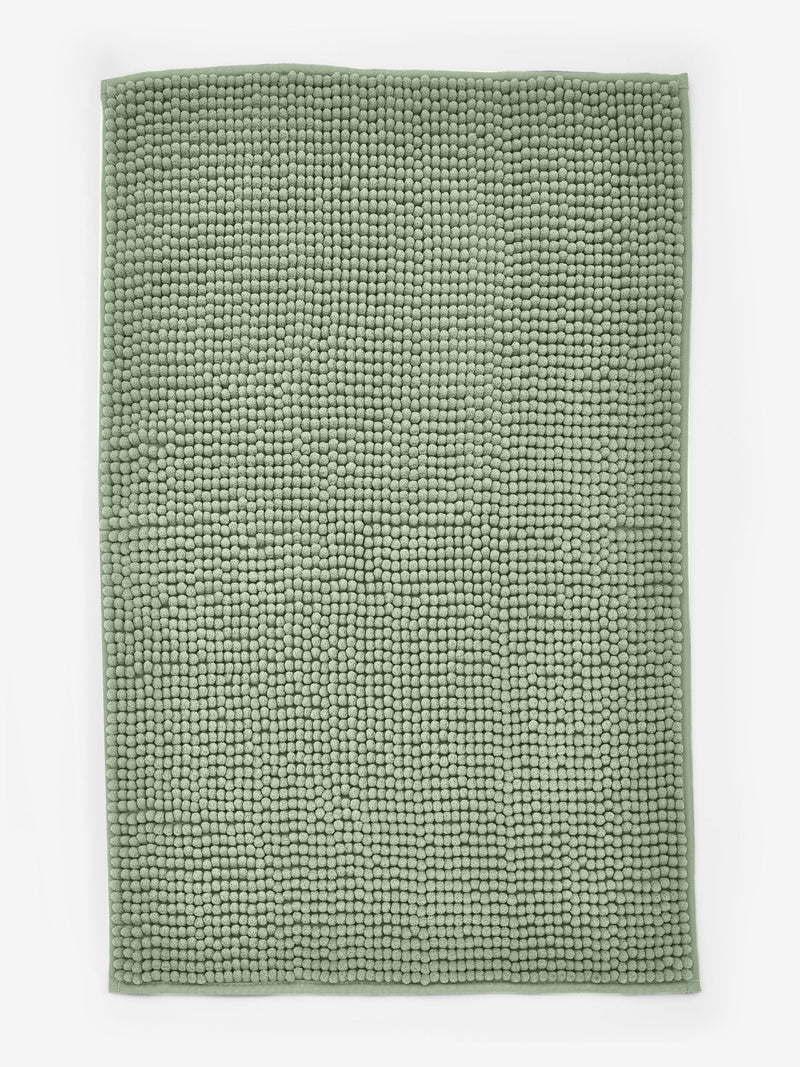 Sage green bobble bath mat 80cm x 50cm, imported from the UK