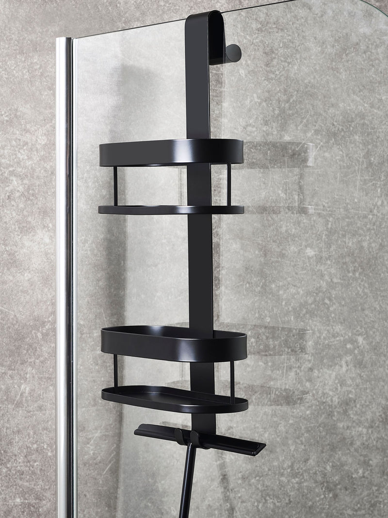 Black shower caddy with wiper 60x25x16cm - British product