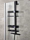 Black shower caddy with wiper 60x25x16cm - British product