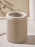 Natural resin ribbed bathroom bin 24cm, imported from the UK