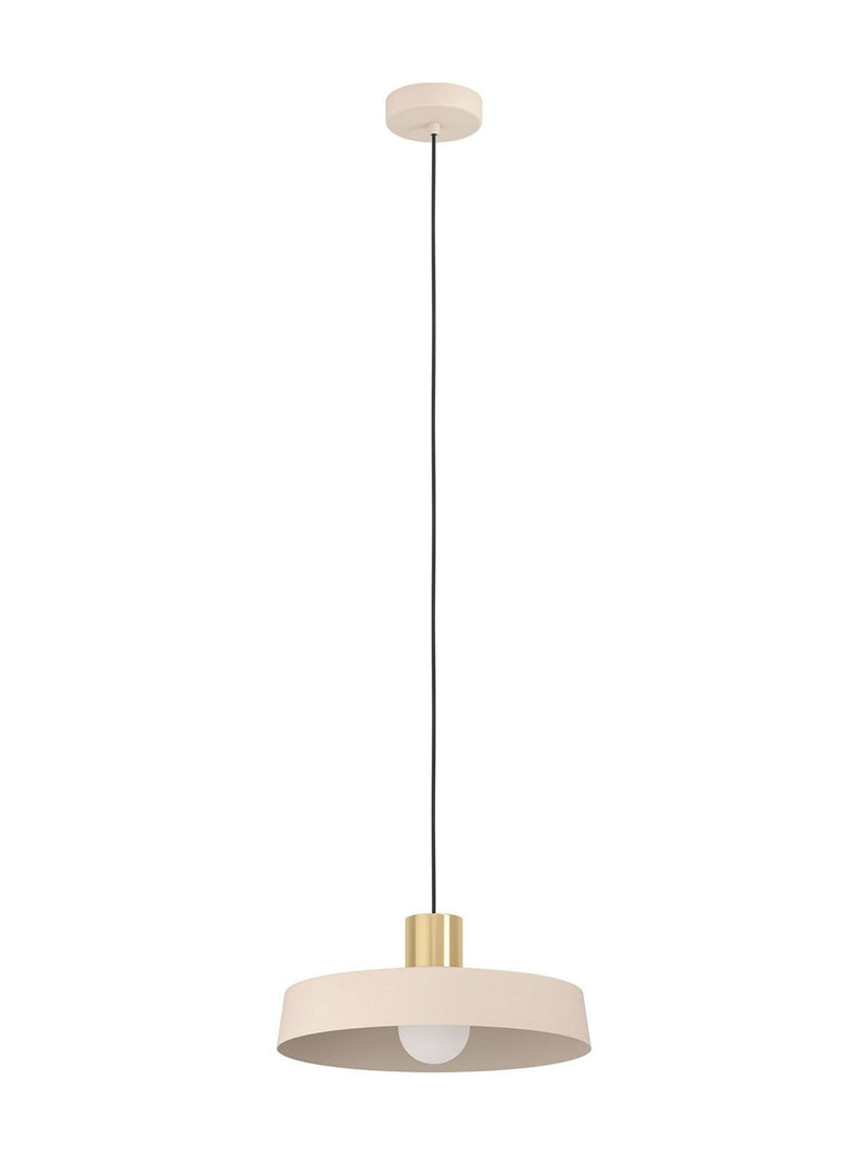 Eglo pendant ceiling light cream and brass angular 110cm, imported from the UK