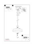 Eglo pendant ceiling light cream and brass angular 110cm, imported from the UK