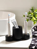 Moderna black electric toothbrush holder and tumbler - British product