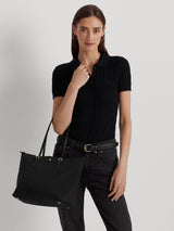 Next Lauren Ralph Lauren Keaton Black Nylon Medium Tote Bag- Buy online at McGrocer