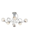 Gallery Home chrome 6 light flush ceiling light (British brand)