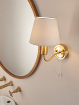 Next Gallery Home Cranbrook 1 Bulb Bathroom Wall Light Satin Brass- Buy online at McGrocer