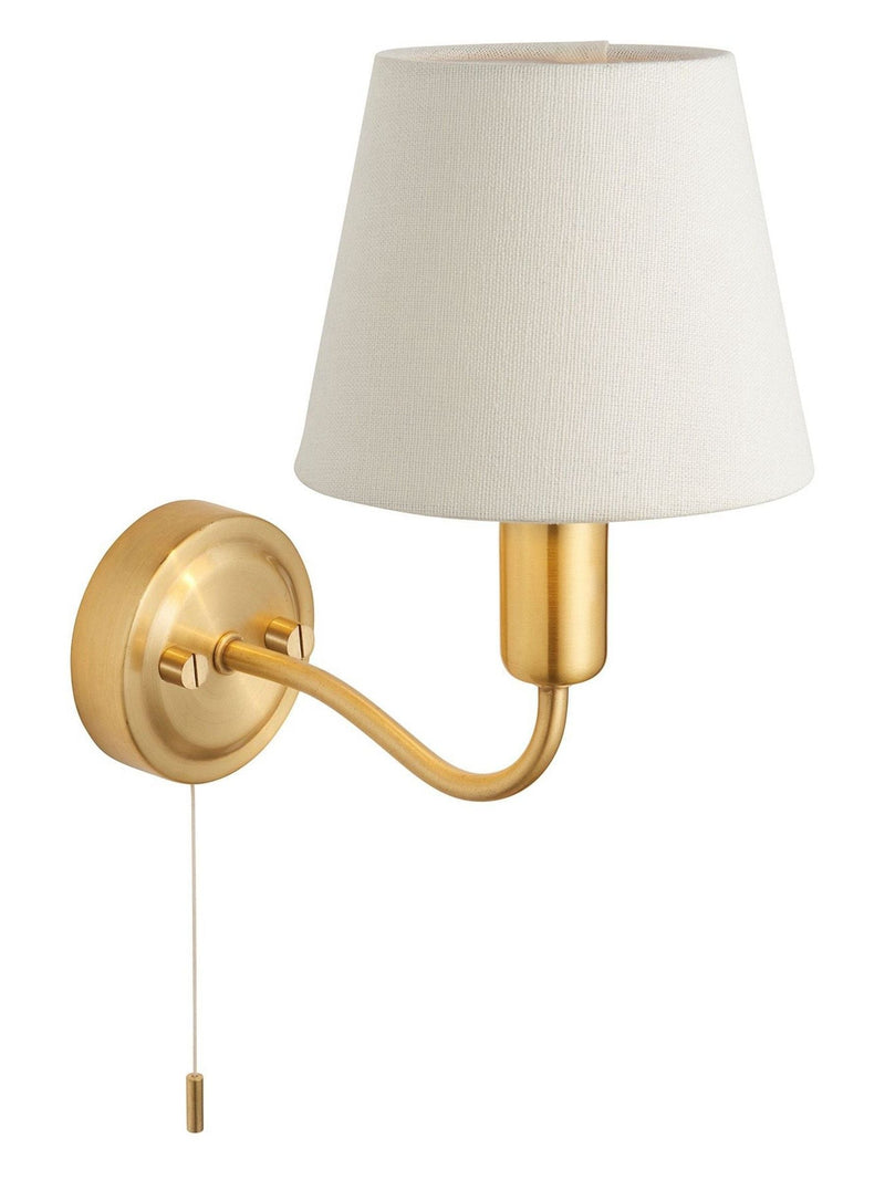 Gallery Home Cranbrook satin brass bathroom wall light, UK version