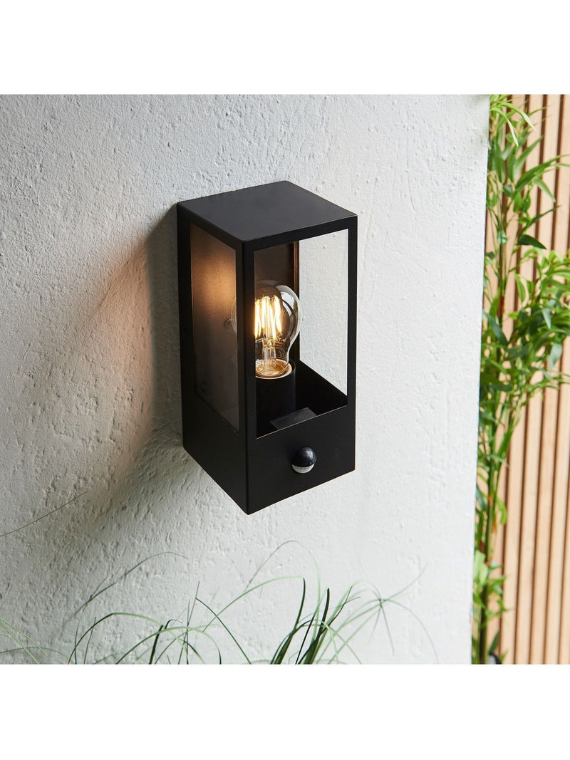 Gallery Home black Javier PIR outdoor wall light, UK version