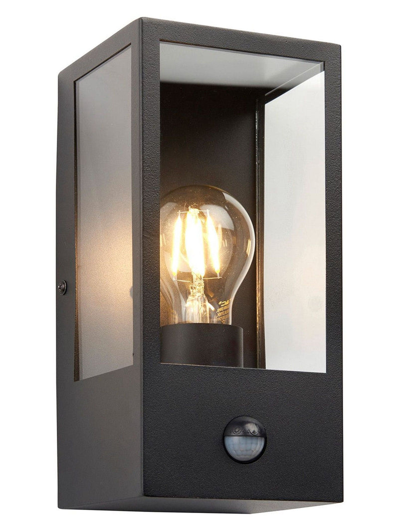 Gallery Home black Javier PIR outdoor wall light, UK version