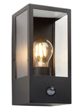 Gallery Home black Javier PIR outdoor wall light, UK version