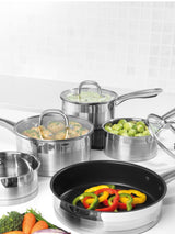 Next Salter Timeless 5 Piece Stainless Steel Pan Set- Buy online at McGrocer