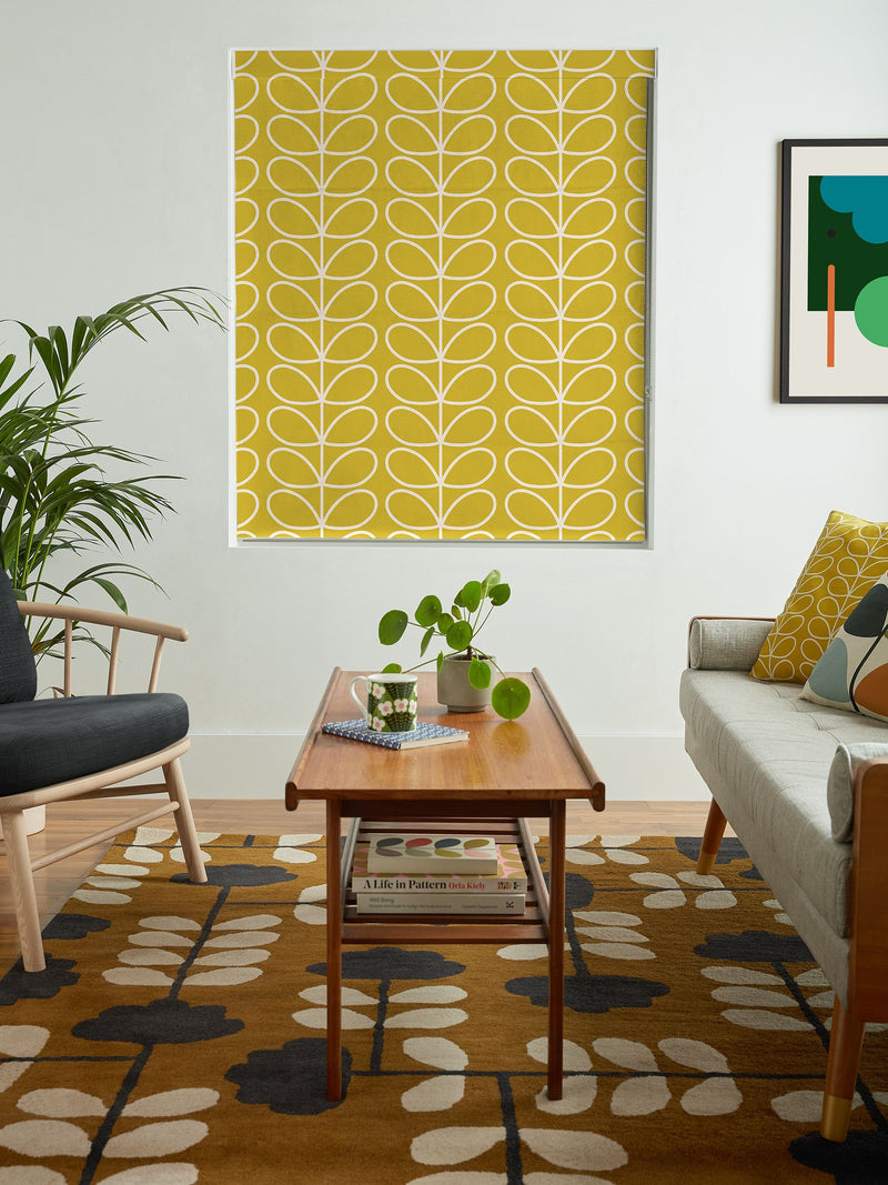 Orla Kiely sunflower Linear Stem Roman blind, imported from the UK