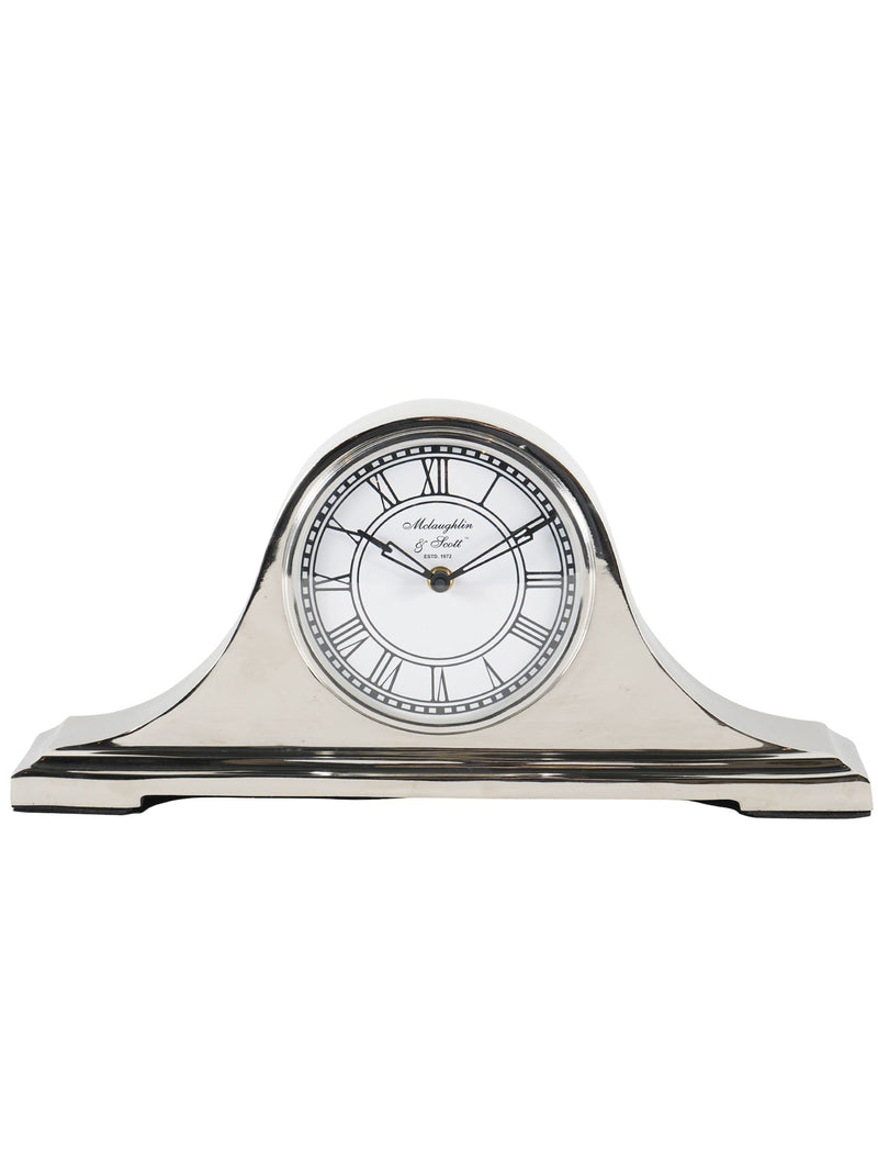 Libra Silver Retro Carriage Mantel Clock