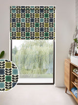 Next Orla Kiely Blue and Green Spot Flower Stem Made to Measure Roller Blinds- Buy online at McGrocer