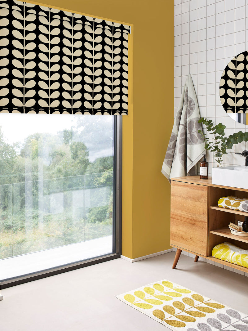 Orla Kiely black solid stem roller blind (British brand)