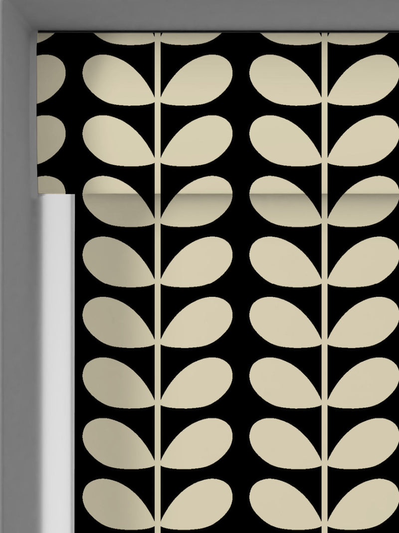 Orla Kiely black solid stem roller blind (British brand)