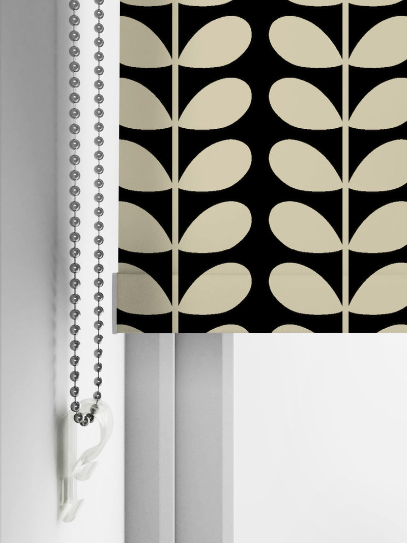 Orla Kiely black solid stem roller blind (British brand)