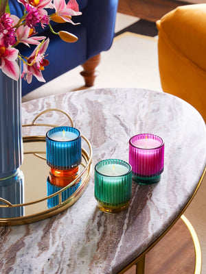 Dark Orchid and Patchouli Peacock Scented Candle Set of 3