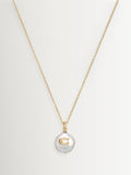 COACH Gold Tone Signature Coin Pearl Pendant Necklace - British product