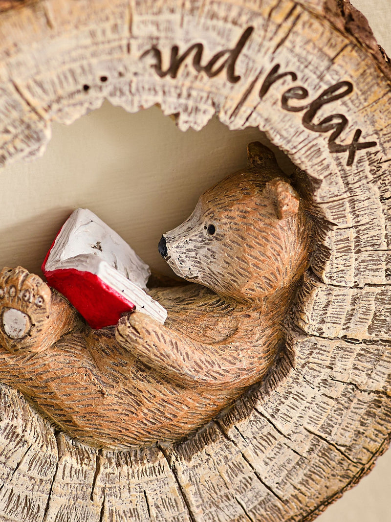 Bertie Bear Natural Reading Hanging Decoration, imported from the UK