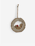 Bertie Bear Natural Reading Hanging Decoration, imported from the UK