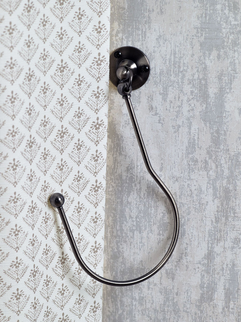 Laura Ashley black nickel curtain holdbacks set of 2, UK version