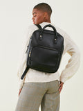 Accessorize black faux leather top handle backpack 35cm - British product