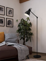 Next Eglo Priddy Adjustable Steel Floor Lamp, Black, 137cm- Buy online at McGrocer