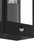 Eglo Alamonte black steel outdoor wall light, imported from the UK